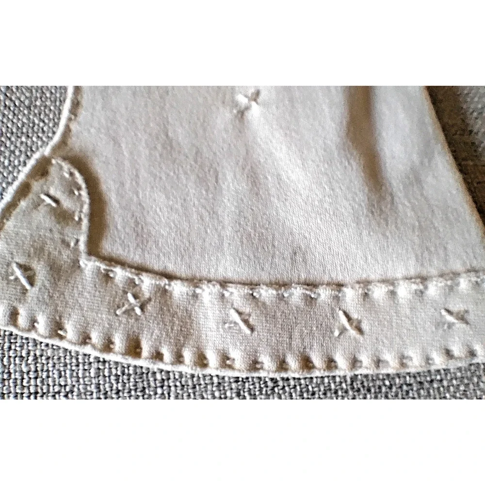 Vintage Handmade Classic Cotton Wrist Gloves Cream Small Pearlcore Rockabilly